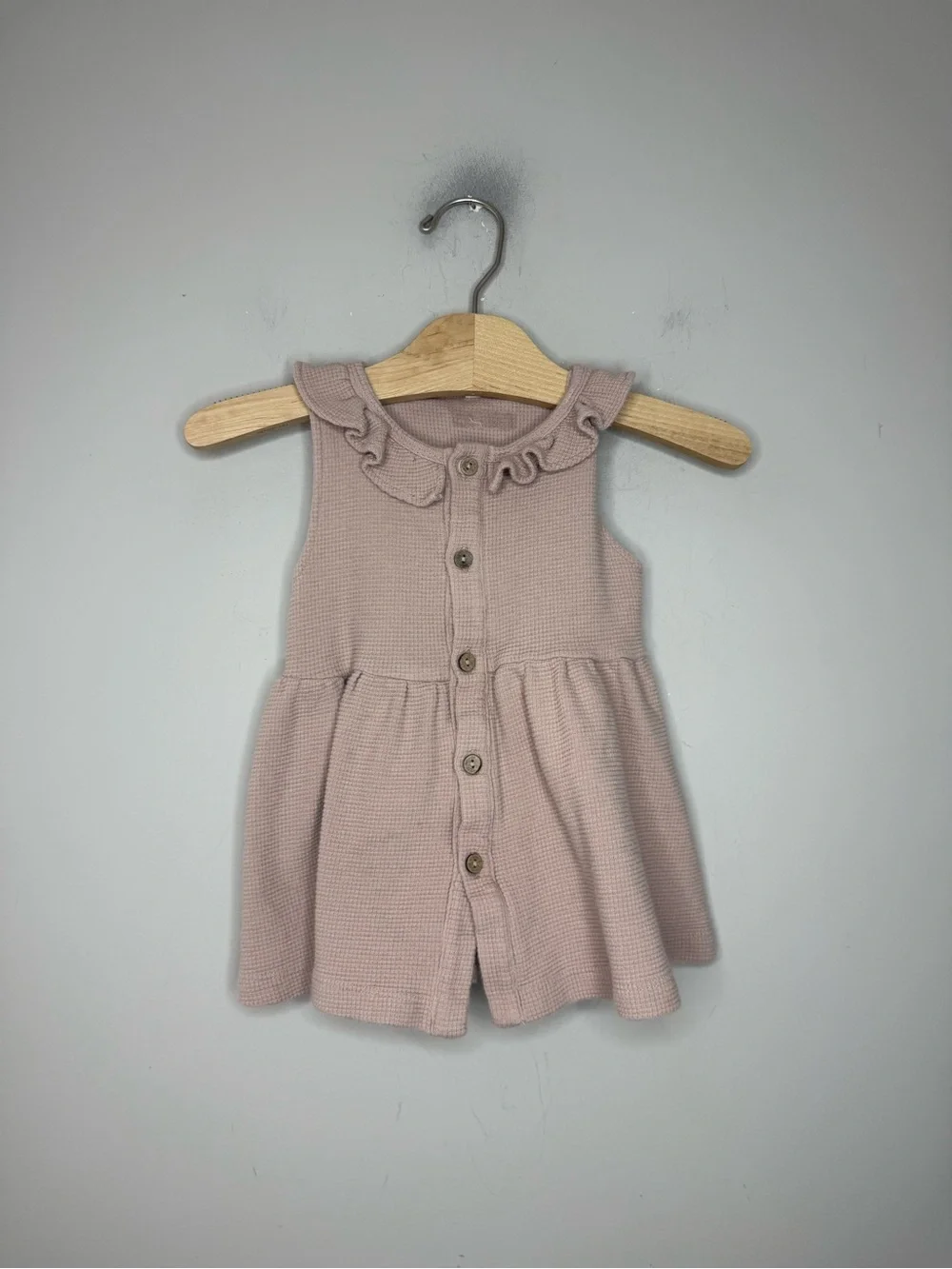 $23 ADD‎ ON quincy mae pink waffle dress ruffle 18-24M zara janie and jack h&m